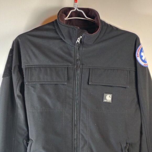 Carhartt Jacket Mens Medium Regular Black J176 Nylon EMT Medic Coat - Picture 2 of 15